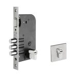 135346 FECHADURA COM ROLETE ACO INOX 55MM QUADRADA FORTEZZA F14E - ESCOVADA