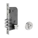 135347 FECHADURA COM ROLETE ACO INOX 55MM REDONDA FORTEZZA F14G - ESCOVADA